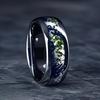 8MM  Earth Pattern Mens Stainless Steel Rings Silver Color Unique Men's Jewelry Party Accessories Steel Ring