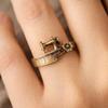 Artistic Sewing Machine Pattern Rings Sturdy Alloy Craftsmanship