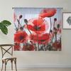 2 Pcs Red flowers print curtains,suitable for bedroom,living room kitchen decoration,home decoration,window decoration