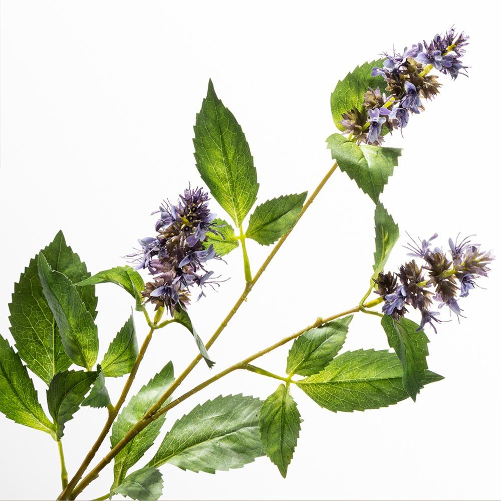 3 Head Artificial Pogostemon Stem Spike Flower Simulation Pogostemon Silk Faux Flower  Table Decor