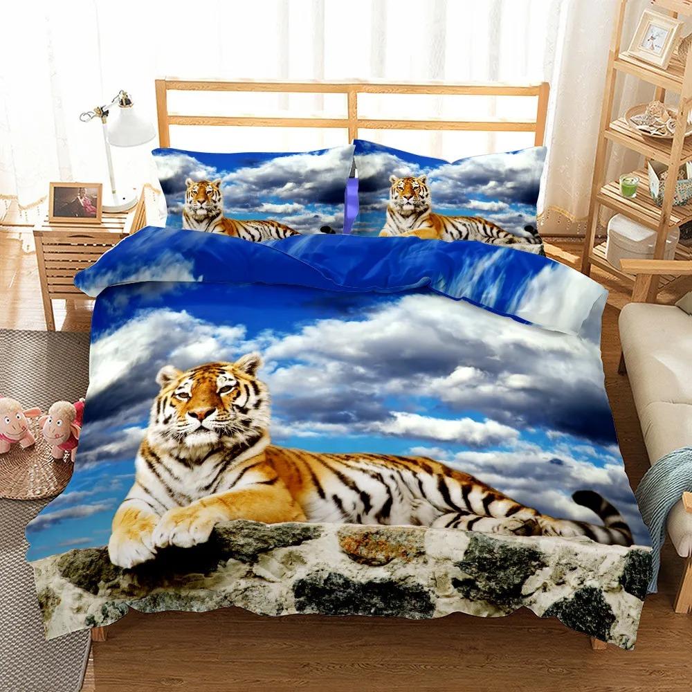 3D Tigers Bedding Set King Queen Double Full Twin Single Size Bed Linen Set
