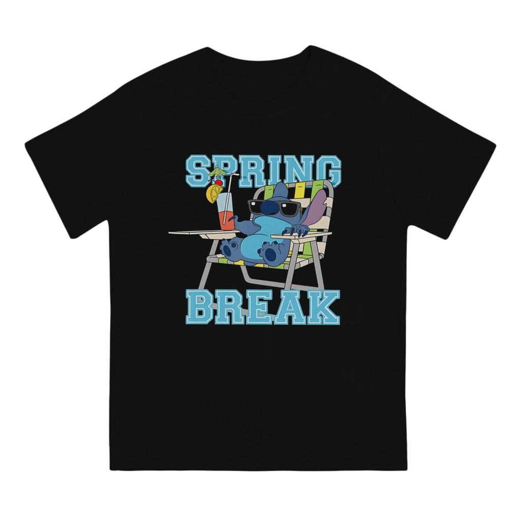Spring Break Hip Hop TShirt Disney Lilo & Stitch Film Casual T Shirt Summer Stuff For Adult