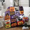 Halloween Print Pumpkin Castle Blanket Flannel Blanket Throw Blanket