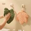 Soft Texture Leaf Style Hand Towel Double-layer Thickened Design Absorbent Handkerchief Highly Absorbent with Hanging Lanyard