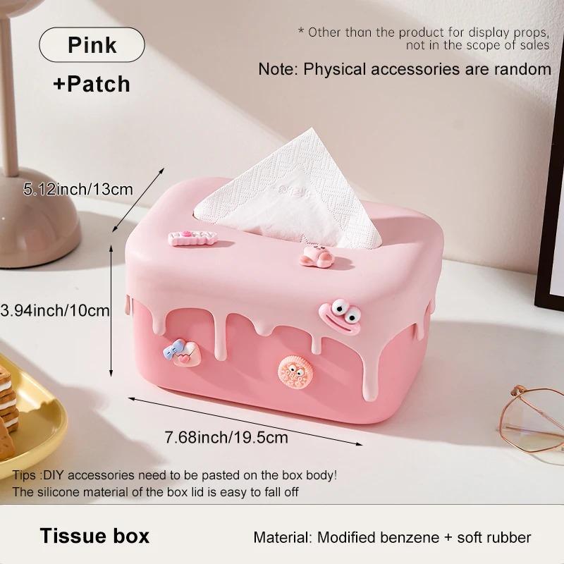 

1 шт. Коробка для салфеток в виде кремового торта, гостиная, высококлассная, легкая роскошь, искусство, изысканная, креативная, настольное хранение, бумажная коробка