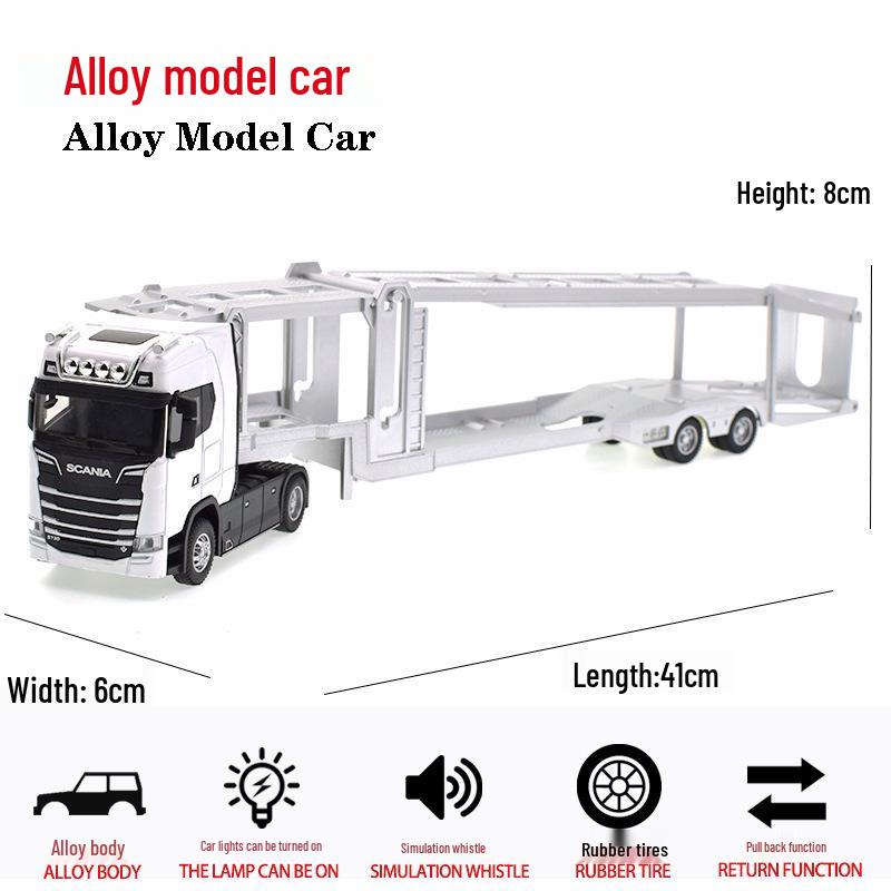 Scania Alloy Container Truck Model - Double-Layer Semi-Trailer Toy