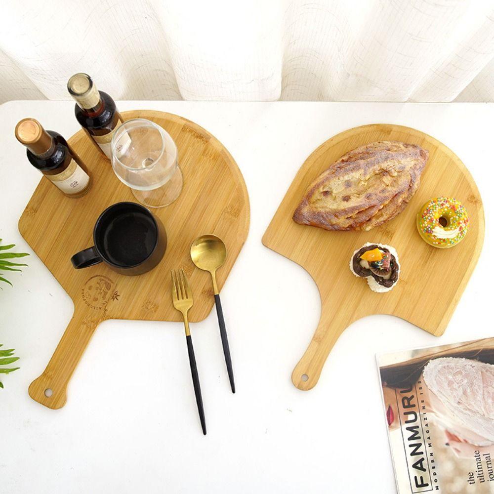 Durable Wooden Pizza Paddle Nonstick Cheese Serving Tray Bamboo Pizza Cutting Board  Bread