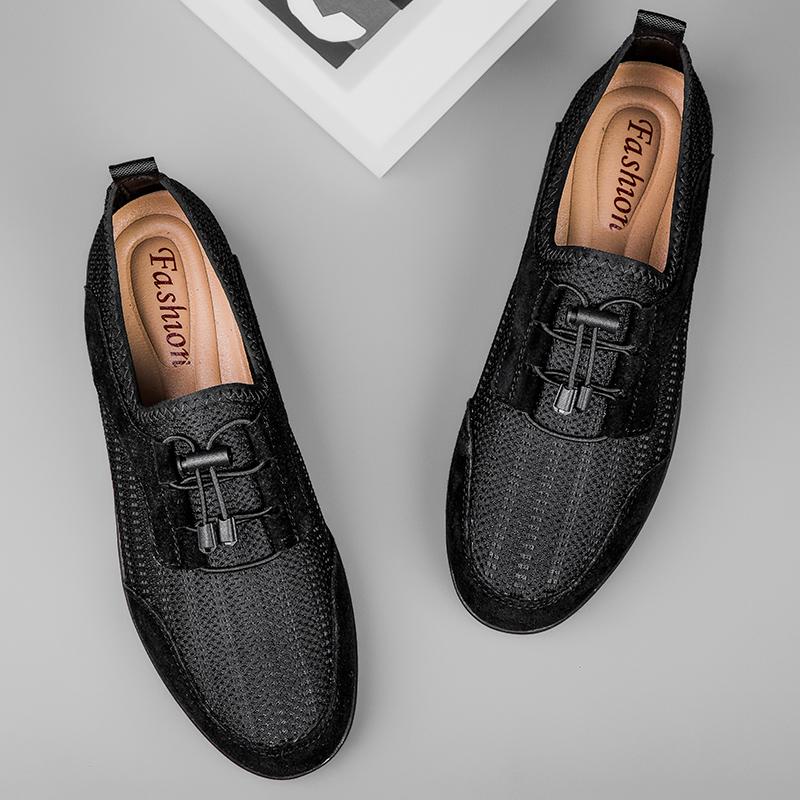 Vintage Style Men's Casual Shoes Breathable Mesh Shoes Soft Male Summer Sneakers Men Loafers Comfortable Outdoor Slip On Shoes