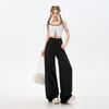 Early Spring Premium Meteor Bling Rhinestone Black High Waist Stack Wide Leg Long Denim Pants For Women Casual Pants Oversize Denim Trousers