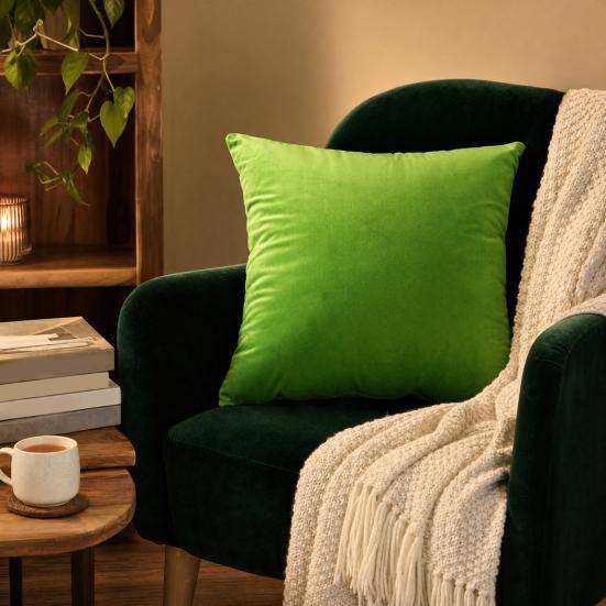 Einfarbige Samt-Kissenhülle, Weiche Plüsch-Kissenhülle, 17,7 x 17,7 Zoll Glatte Samt-Kissenbezug für Sofa, Bett, Büro, Gemütliche Wohnkultur