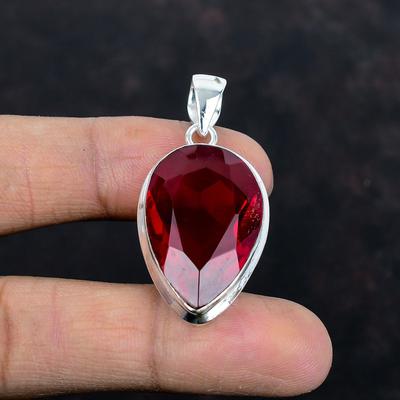 Faceted Mozambique Garnet Pendant 925 Sterling Silver Pendant Handmade Gemstone Pendant Antique Jewelry Birthstone Pendant Engagement Gifts