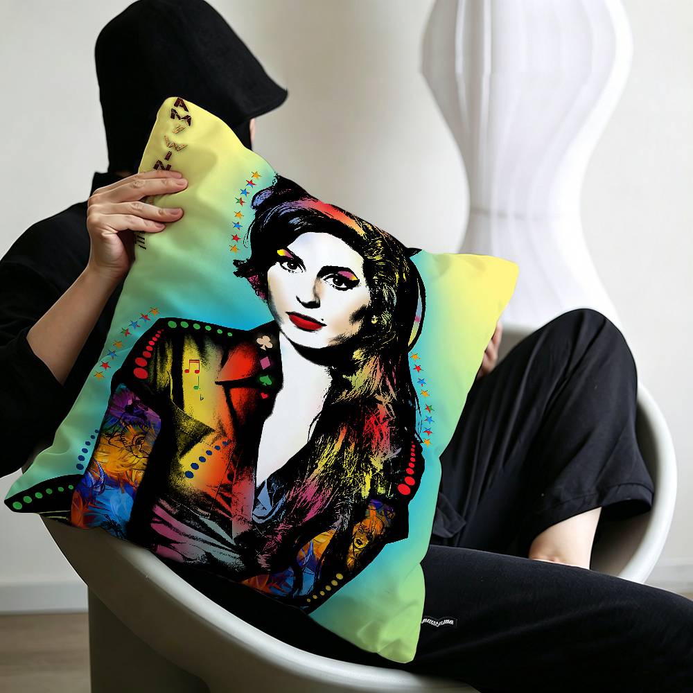 Singer AAmy WWinehouse Pillow Cover for Bedroom Room and Living Room Sofa Decorative Cushion Cover