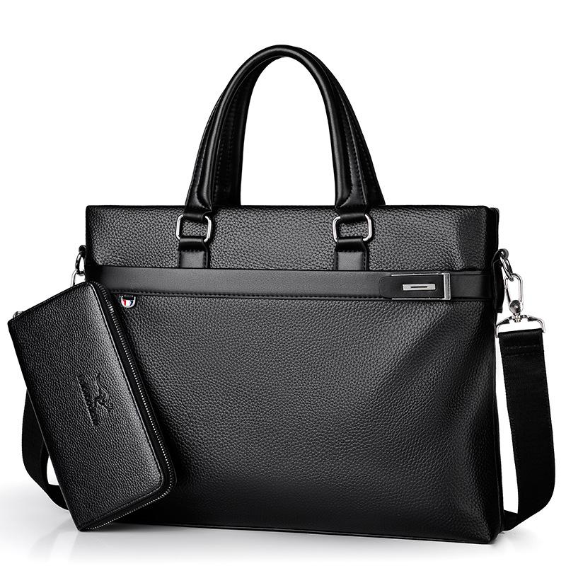 Large Capacity Business Handbag Men's Briefcase Soft Leather Men's Bag Shoulder Bag Crossbody Computer Bag Cool Bag