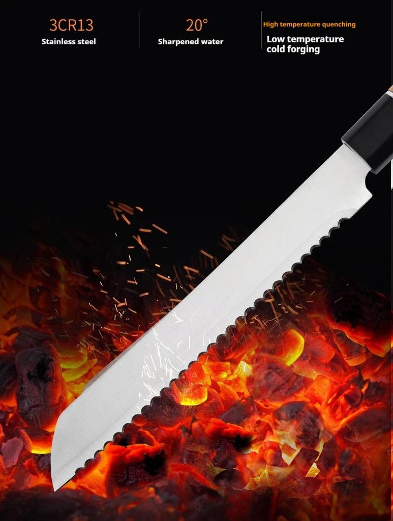 Japanese Baking toast saw knife for Bread serrated Cutting Stainless steel baking Baking cake damascus style Cook helper