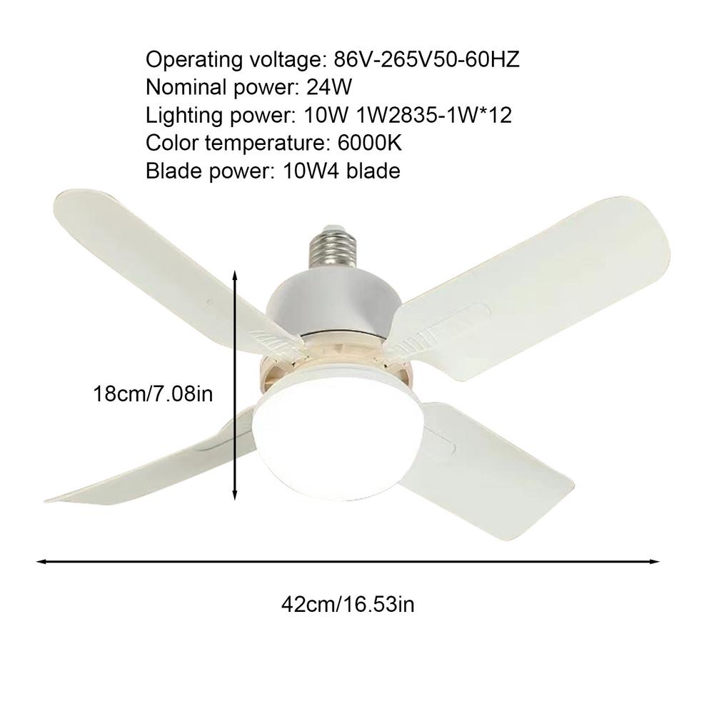 Ceiling Fan With Lights Mute Outdoor LED Enclosed Fan Remote Control 3 Wind Speeds Air Cooler Quiet 2 In 1 Enclosed Fan