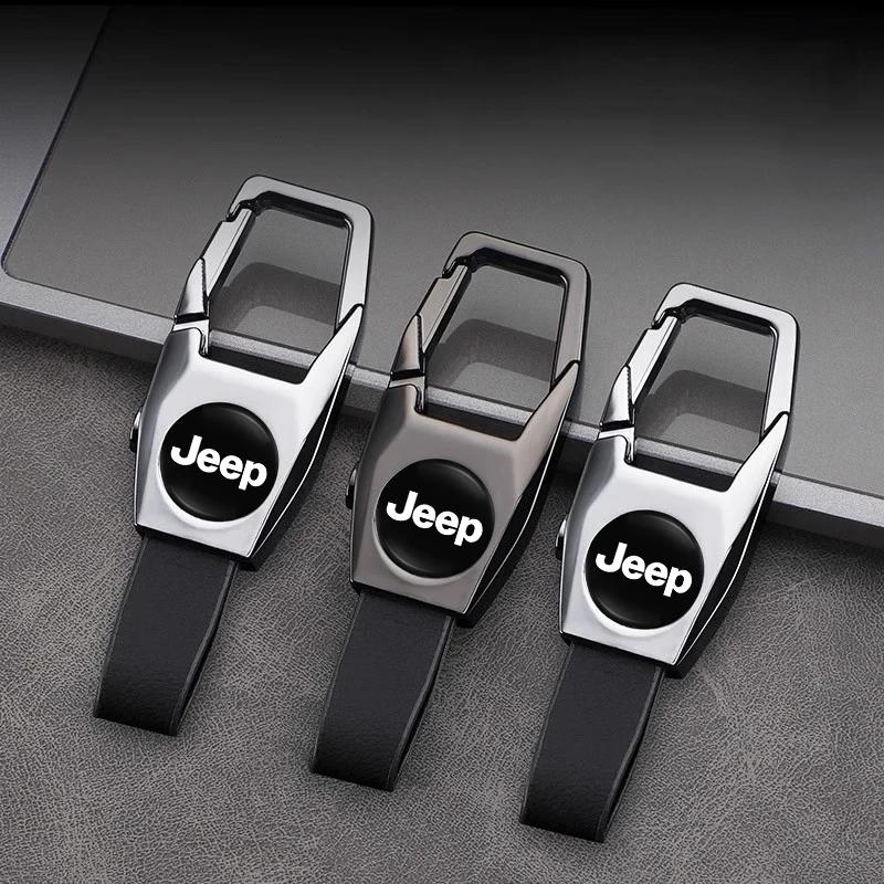 For Jeep Car Keychain Men Business Keyring Auto Key Accessories For Jeep Grand Cherokee Wrangler JK Gladiator Compass Renegad
