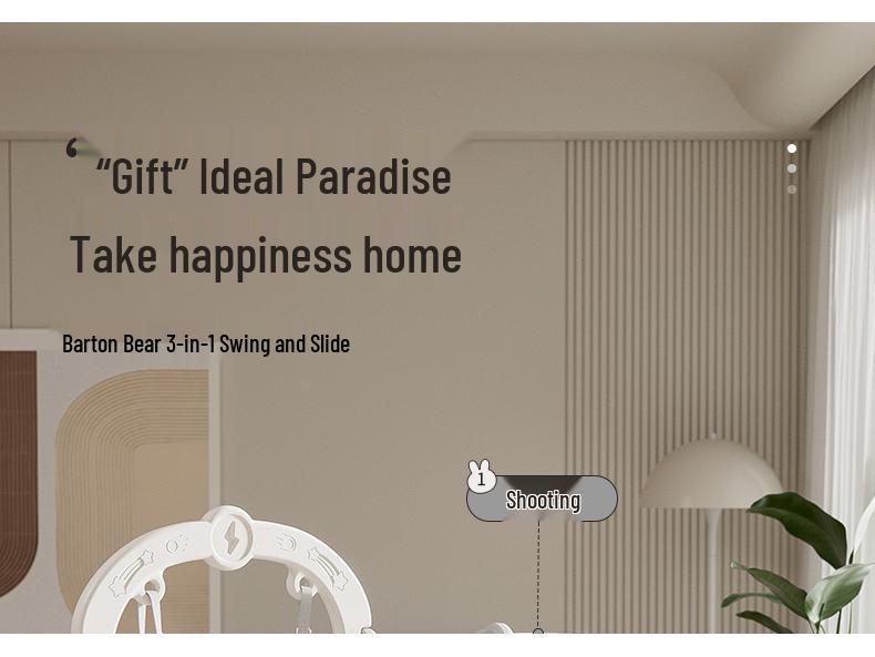 Children's Indoor 3-in-1 Slide & Swing Set for Ages 2-10