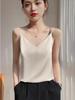 2025 Women's White Satin Camisole Tank Top: Elegant Back Design, Imitation Silk Summer Innerwear