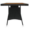 vidaXL Gartentisch Schwarz 160x70x72cm Poly Rattan & Massivholz Akazie