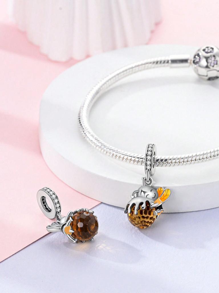 Charms Plata Copper Colors Cute Bees And Dragonflies Beads Charm Pendant For Original Bracelet For Women Diy Jewelry Love Gift
