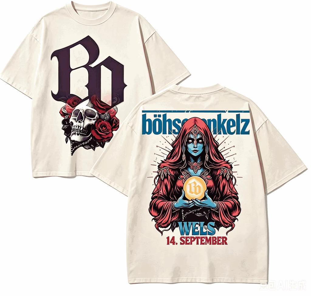Neu 2026 Sommer Bhse Onkelz Für Fan Geschenk T-Shirt Unisex Unisex Harajuku Übergroß Unisex Kurzarm Streetwear Hoch