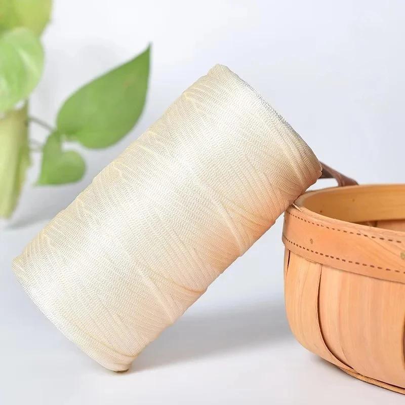 250g/Roll 2.5mm Ice Silk Thread Summer Crochet Yarn for DIY Knitting Bag Shoes Flat Hollow Yarn Hand-knitted Thread Supplies