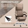 Office Chair with Massage Function, Reclining Backrest, Pull-Out Footrest, Linen Look, 65 X 61 X 118 Cm, Brown