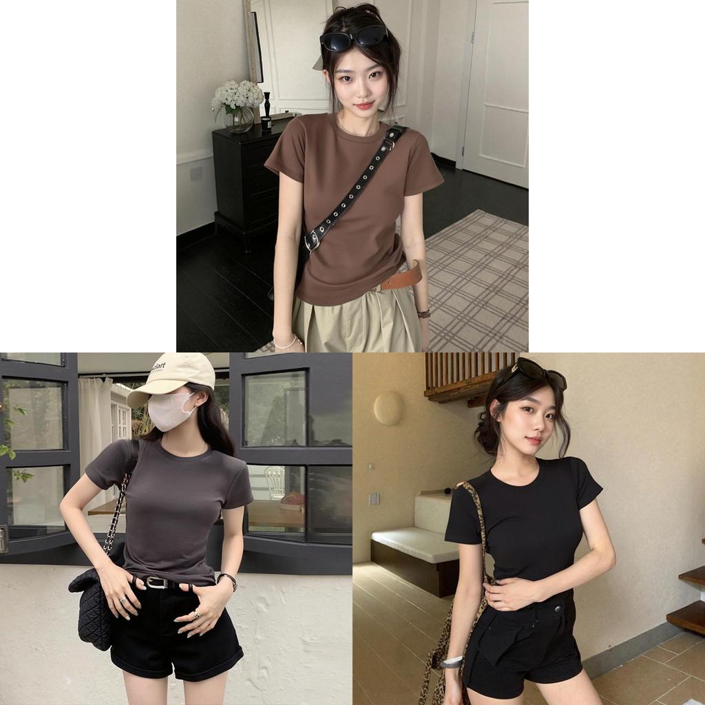 Cotton Short Sleeve T Shirt For Women With Slim Fit And Round Neck Summer Casual Style