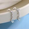 New Fashion Blue Water Drop Geometric 925 Sterling Silver Jewelry Temperament Exquisite Earrings E059