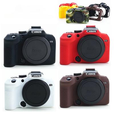 Do Canon EOS R10 miękki silikonowy pancerz skórzany futerał torba na aparat obudowa ochronna czarny czerwony żółty biały brązowy kolor kamuflażu