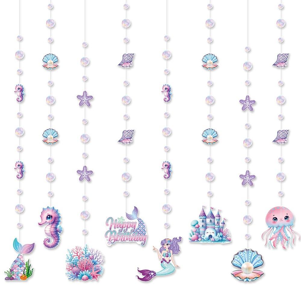 Mermaid Birthday Theme Decorations Hanging Pendant For Kids Celebration Party