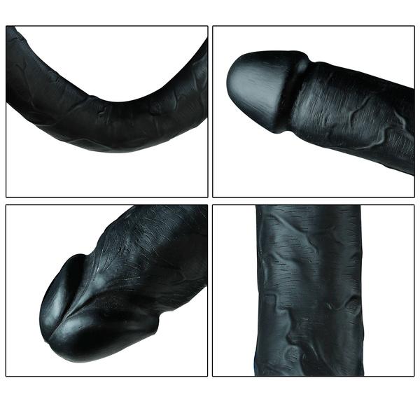 Doppelköpiger Hautsimulations-Dildo G-Punkt Weibliches Masturbationsgerät Orgasmus Super Langer Analplug Penis Erwachsenen Sexspielzeug