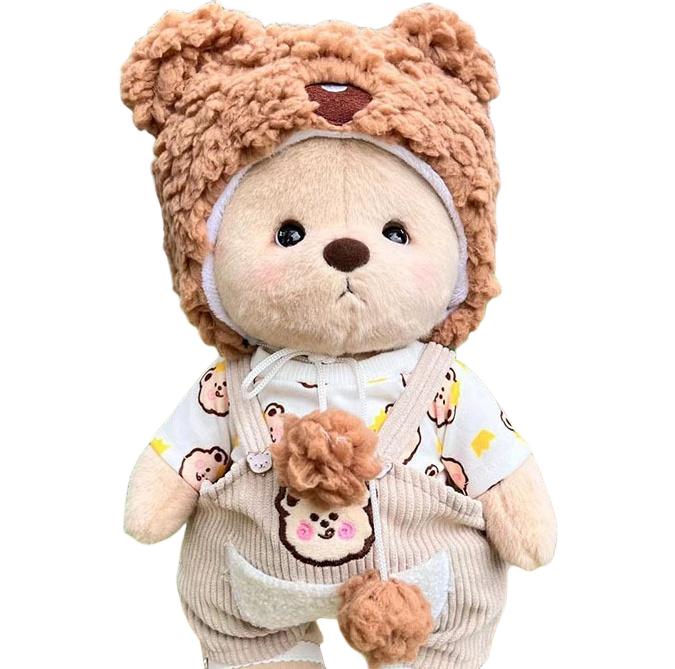 30cm Handmade Teddy Tale Bear Plush Toy Change Dress Baby Crawling Cloth Girl Hug Cuddly Plushie Doll for Girlfriend Gift