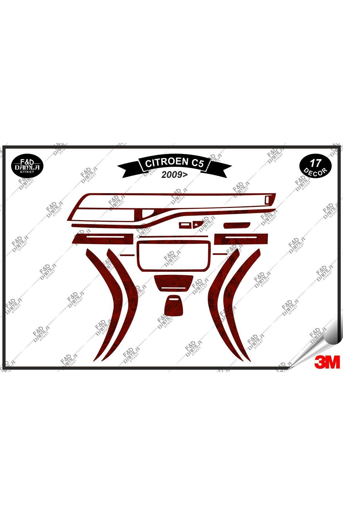 

Cıtroen C5 2009 Torpido Konsol Trim Göğüs Maun Kaplama Set 17 Parça Maun