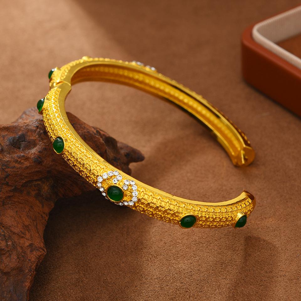 Sand Retro Point National Style Open Bracelet with Versatile Temperament