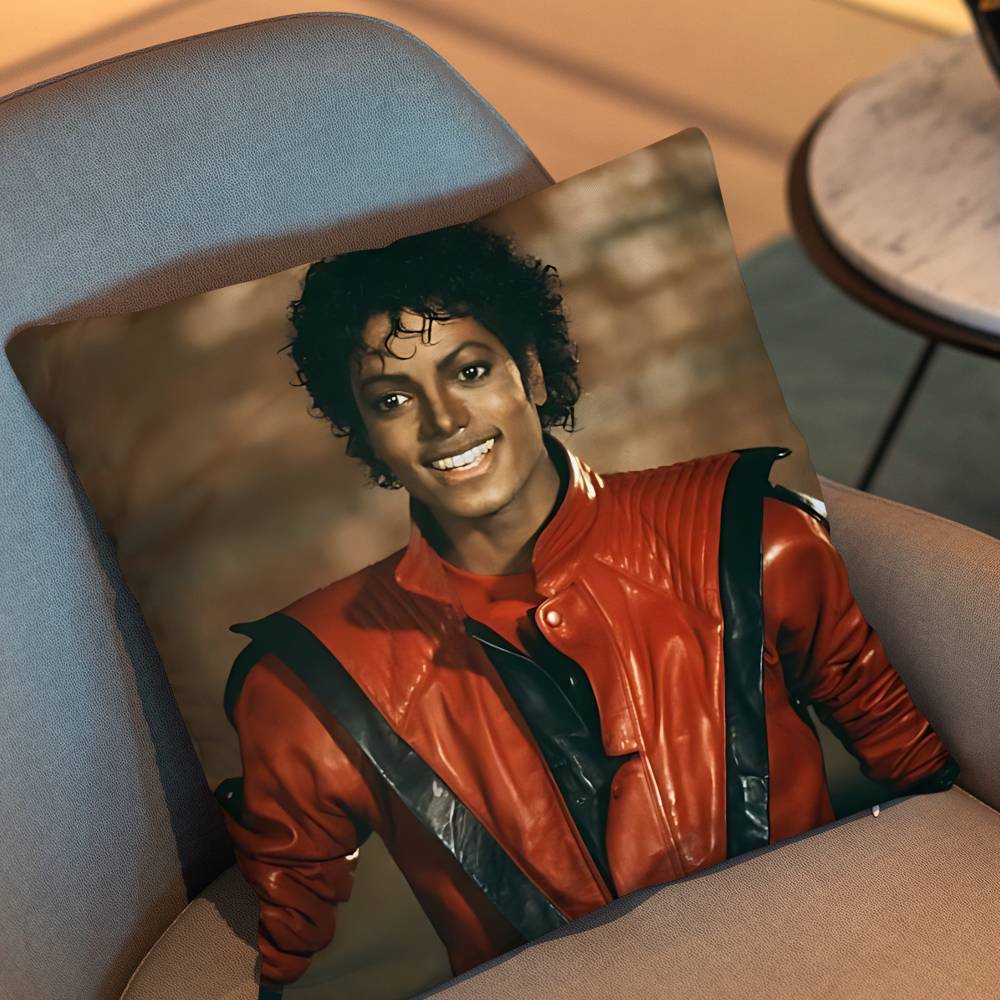 Tanzkönig Michael Jackson Mj Kissenbezug Quadratisch Doppelseitiger Druck Kurzer Plüsch Sofakissenbezug Schlafzimmer Nachttischkissen Linen 45*45(CM)-1Pcs