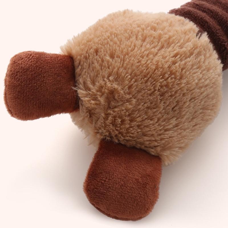 2pcs Plush Cartoon Animal Shape Toy for Chewing Teeth Cleaning Dogs Cloth Toy Training Squeaky Toy for Aggressive Chewer