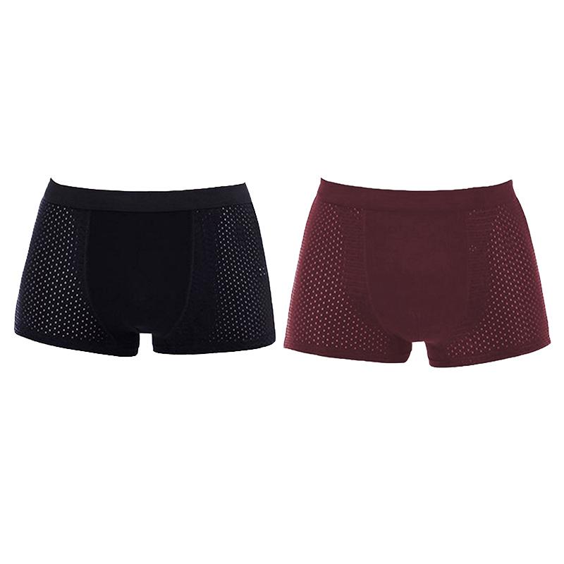 2PCS Men's Panties Men Underwear Boxer Shorts Summer Ice Silk Mesh Breathable High Quality Hole Shorts Male Sexy Underpant