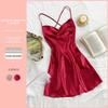 European & American Sexy V-Neck Backless Pajama Dress - Summer Crisscross Straps, Imitation Silk
