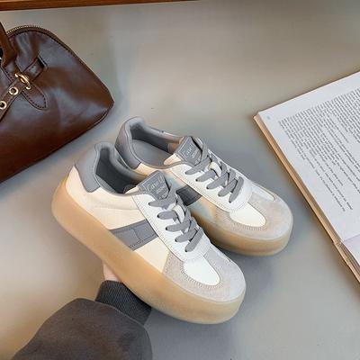 Duits trainingsschoenen met dikke zool voor dames 2025 lente nieuwe muffin kleine witte schoenen verhogend veelzijdige sport- en vrijetijdsschoenen retro
