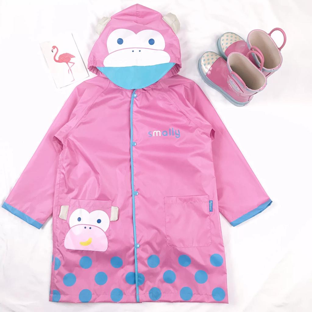 Koreanischer Smally Kinder Schulranzen Regenmantel Kleinkind Regenponcho 3D Cartoon Leichter Wasserdichter Baby-Regenmantel