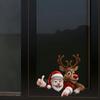 Merry Christmas Winter Decals,Santa Claus Reindeer Elf Car Window Stickers,Christmas Xmas Holiday Art Clings Decorations Accessories (Cartoon)
