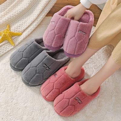 Damen Plüsch Hausschuhe Winter Warm Flauschige Pantoffeln Paare Indoor Geschlossene Zehen Schuhe Rutschfest Weiche Schlafzimmer Plateau Pantoletten