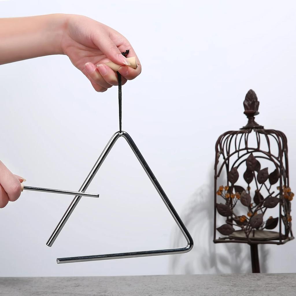 1pc Professional Triangle Instrument Set, Fun Percussion Musical Tool with Beater | Handheld Design for Music Performance