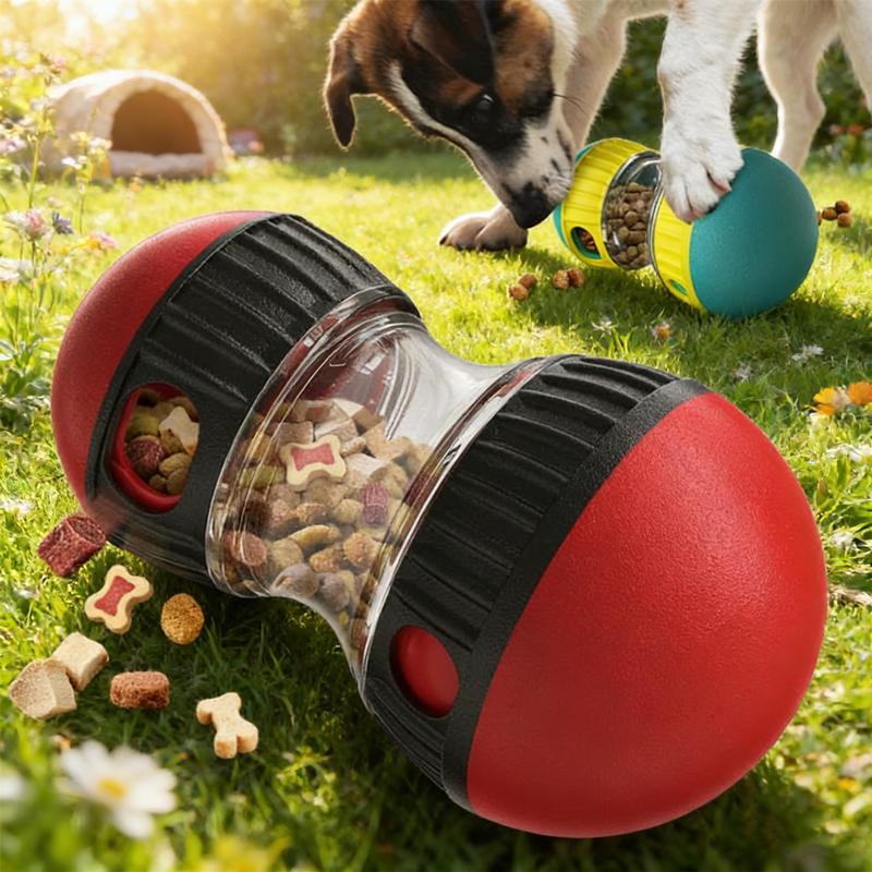Elliptical Track Dog Puzzle Toy - Rolling Ball with Leaky Food Dispenser, Interactive Intelligence Game to Develop Good Habits