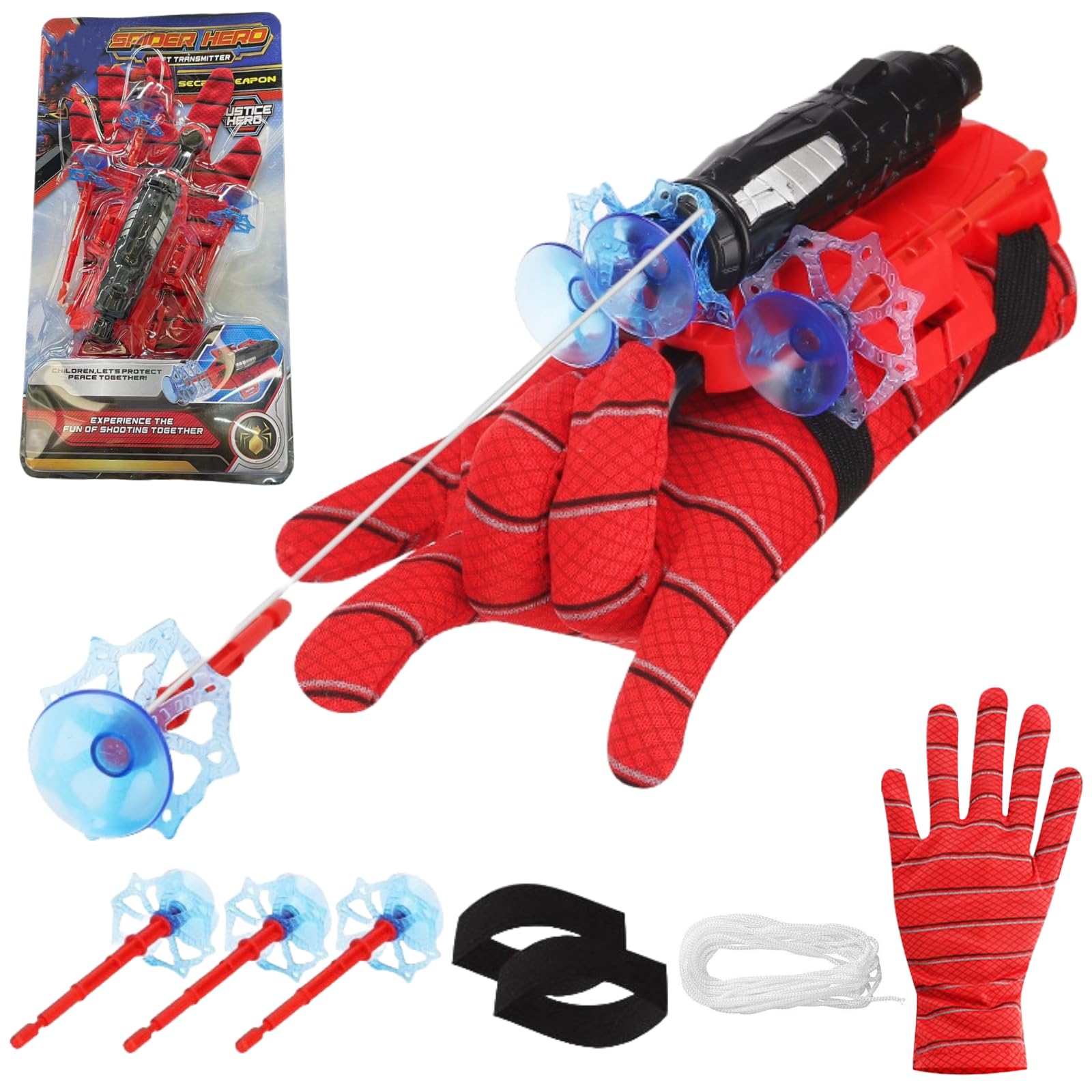 

GRHONC Spider Web Shooter String Toy with Suction Cup, Trigger, Rope, and Launcher for Kids (Spider Launcher)