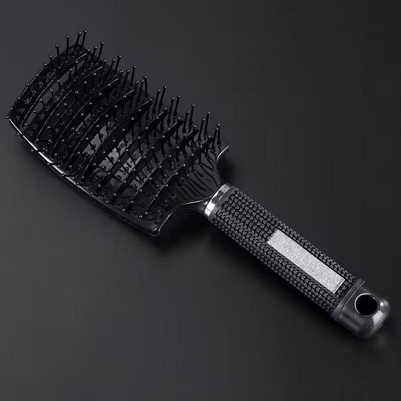Curved Boar Bristle Hair Brush Professional Detangling Hairbrush Head Massage Comb Hairdressing Styling Comb for Women Men