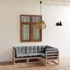 Day and Night - Day and Night Garden Furniture 4 Pieces with Cushions Made of Solid Pine Wood