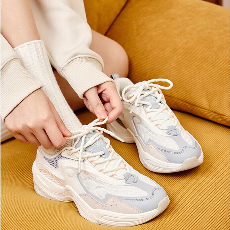 Anta Synthetic Leather Two-Layer Cowhide TPU Comfortable Sports Non-Slip Wear-Resistant Breathable Low-Top Casual Shoes Women Casual Shoes 122348850-3