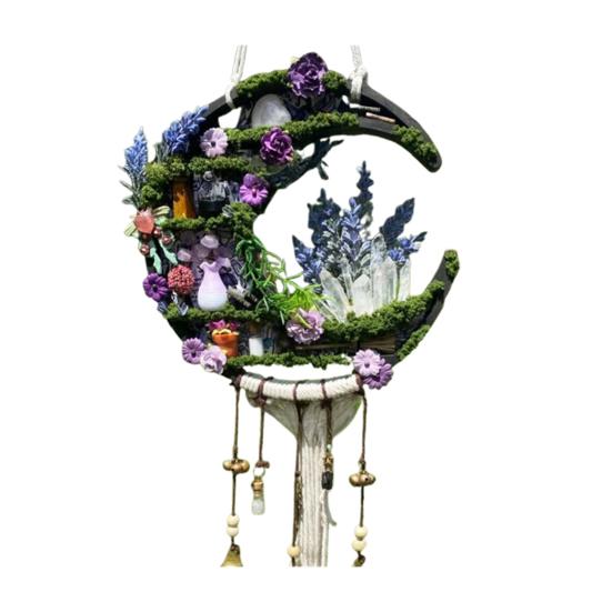 

Кулон Колокольчик Ведьмы Волшебной Луны Плетеный из Ротанга Дизайн на Хэллоуин Подвесное Украшение Праздничное Украшение для Вечеринки фиолетовый